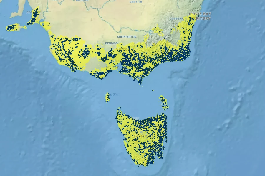 Epacris impressa Native Range