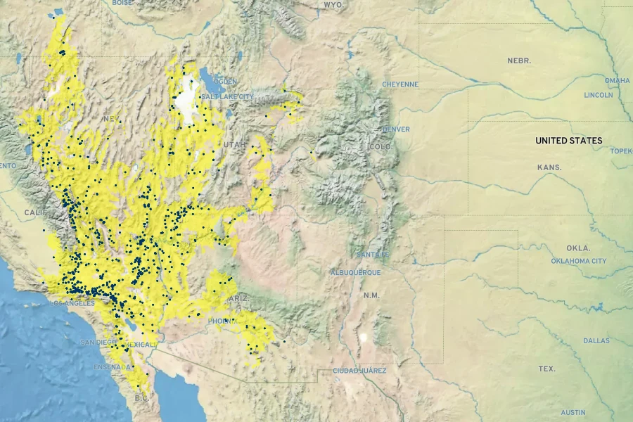 Ephedra nevadensis Native Range