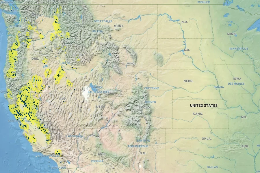 Epilobium torreyi Native Range