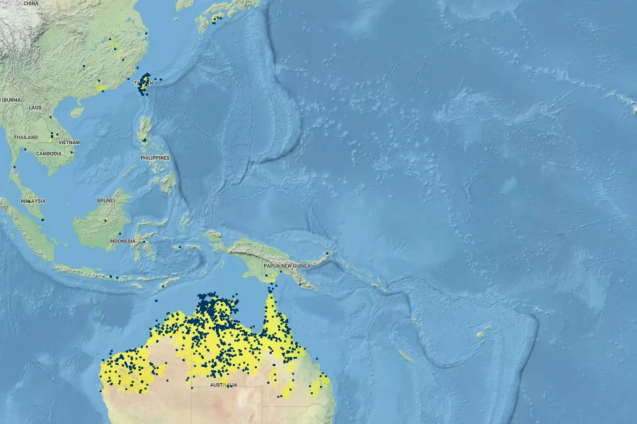 Eragrostis cumingii Native Range
