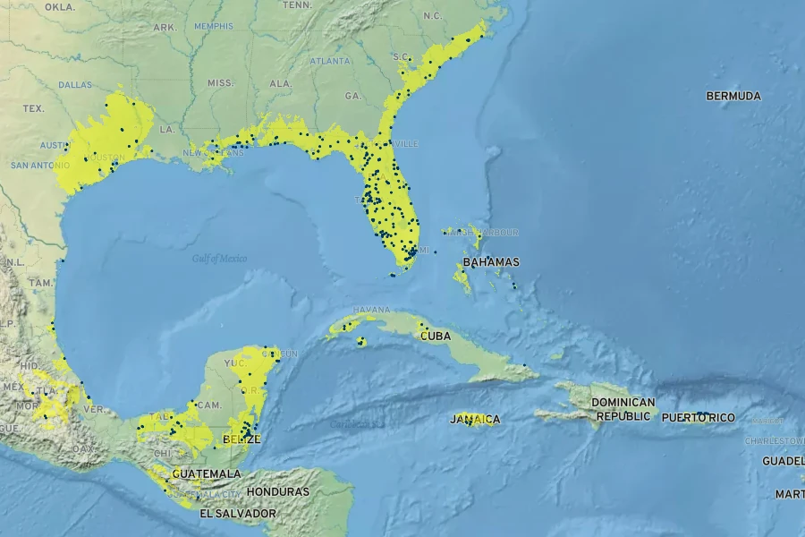Eragrostis elliottii Native Range