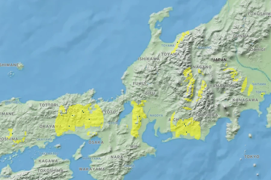 Eranthis pinnatifida Native Range
