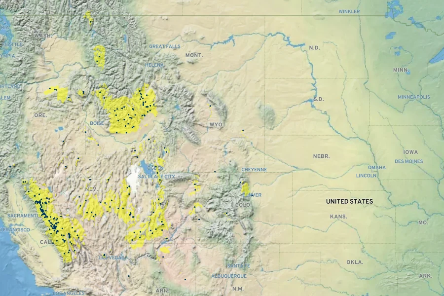Eremogone kingii Native Range