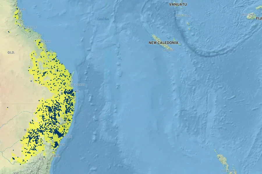 Eremophila debilis Native Range