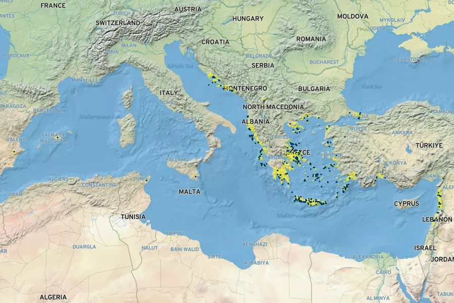 Erica manipuliflora Native Range