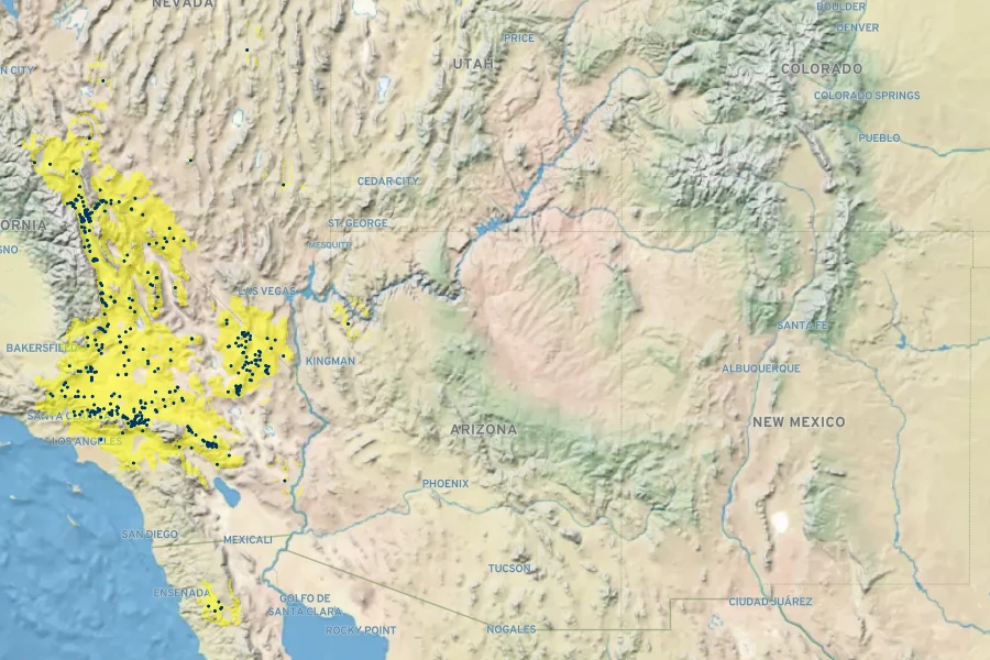 Ericameria cooperi Native Range