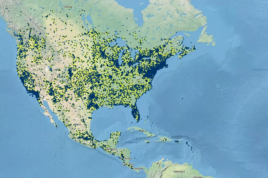 Erigeron canadensis Native Range