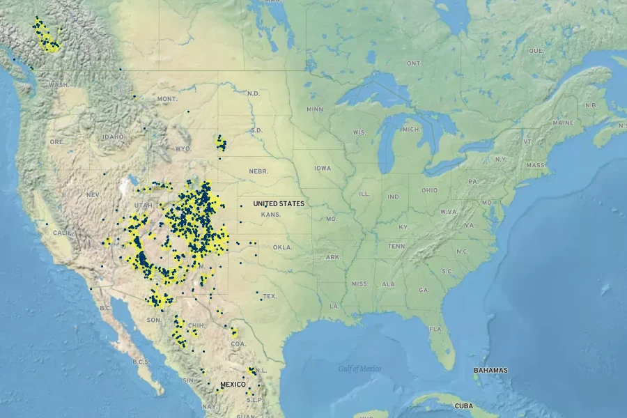 Erigeron flagellaris Native Range