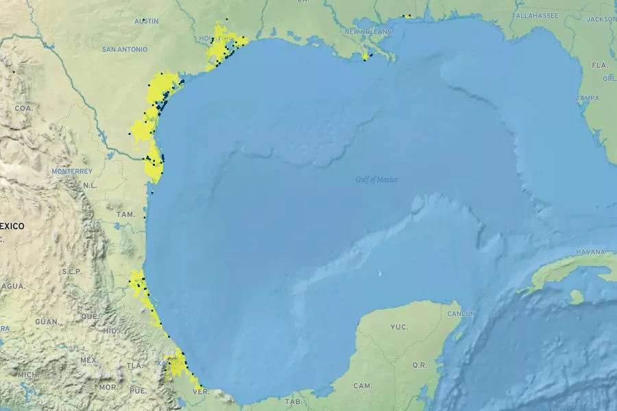 Erigeron procumbens Native Range