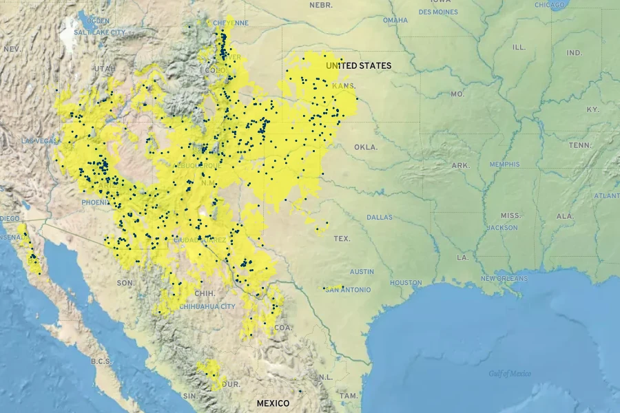 Erigeron tracyi Native Range