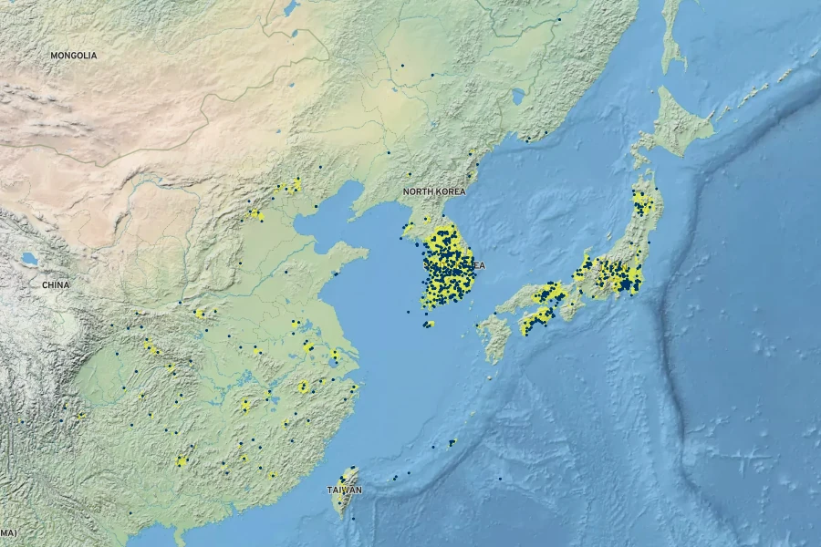 Eriochloa villosa Native Range
