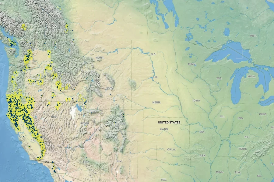 Eriocoma lemmonii Native Range