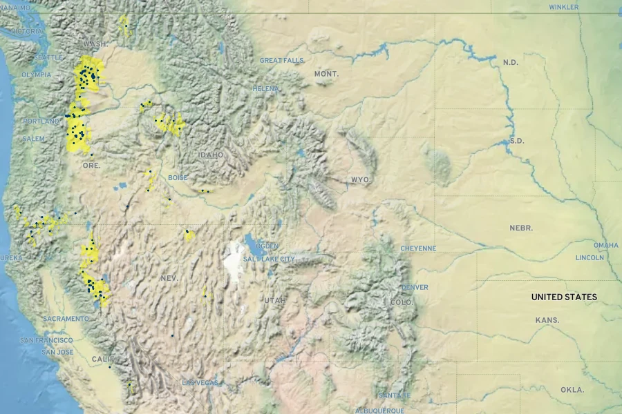 Eriogonum douglasii Native Range