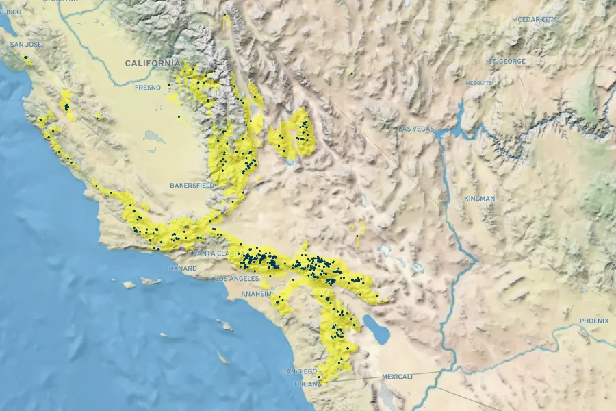 Eriogonum saxatile Native Range