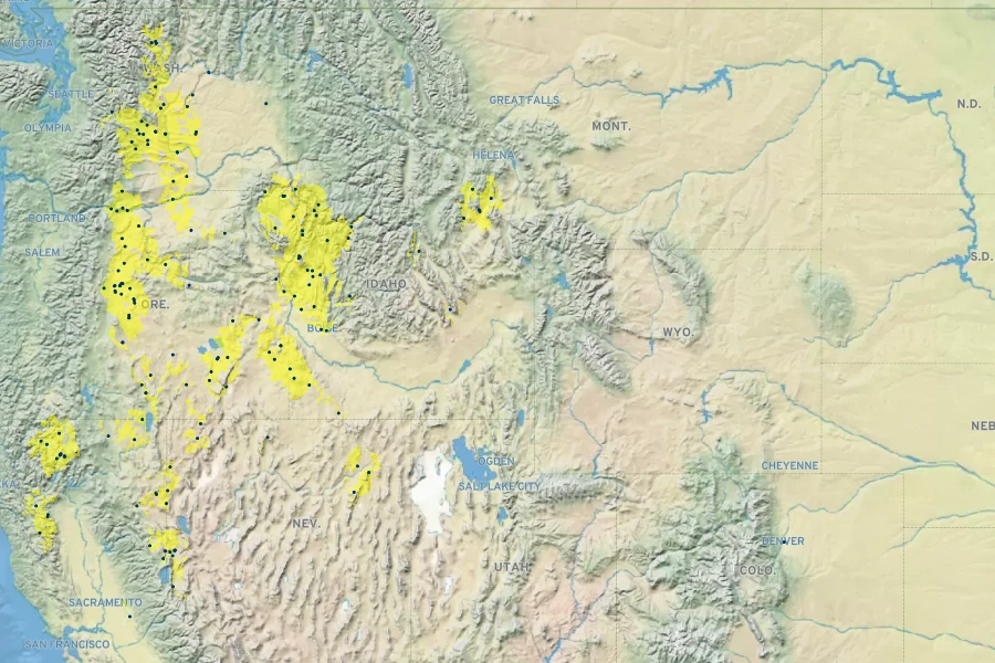 Eriogonum strictum Native Range