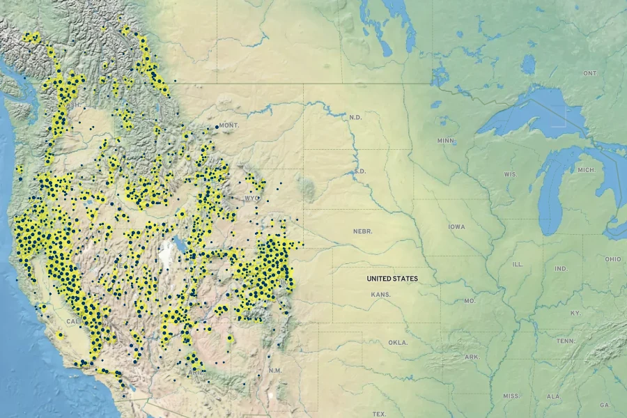 Eriogonum umbellatum Native Range