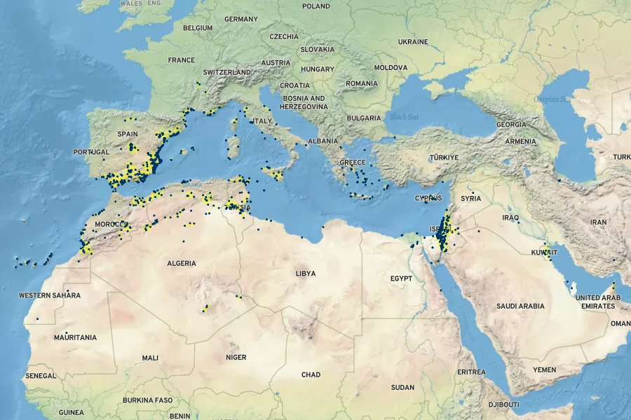 Erodium laciniatum Native Range