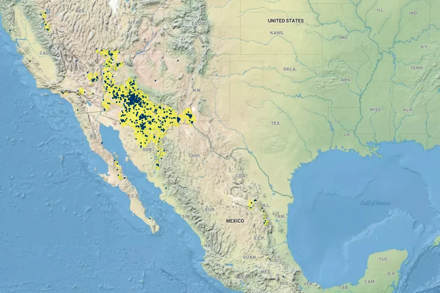 Eschscholzia californica subsp. mexicana Native Range