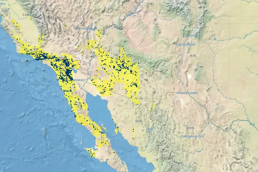 Eulobus californicus Native Range