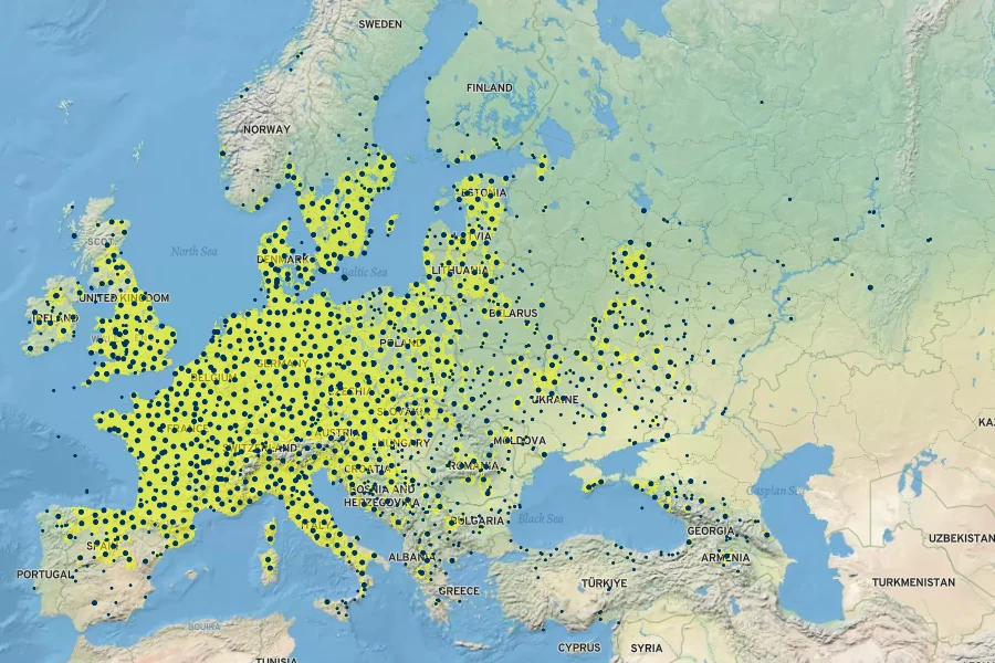 Euonymus europaeus Native Range