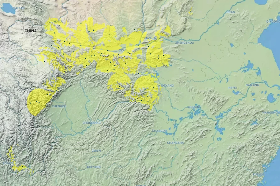 Euonymus phellomanus Native Range