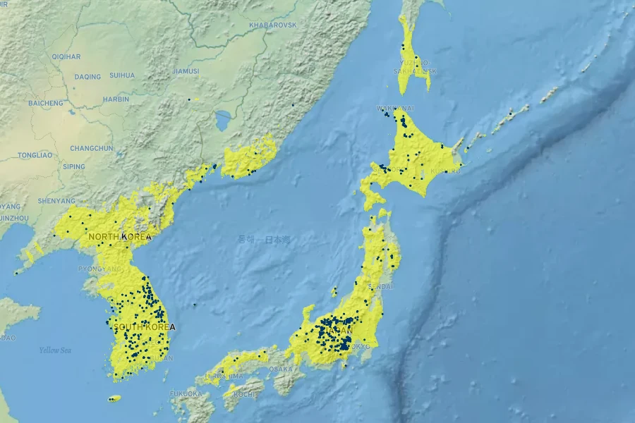Euonymus sachalinensis Native Range