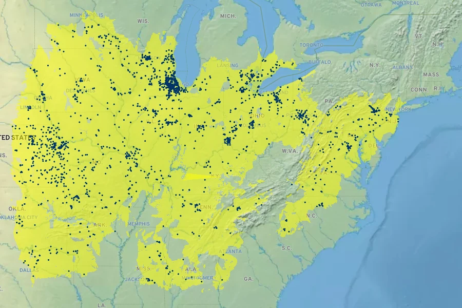 Eupatorium altissimum Native Range