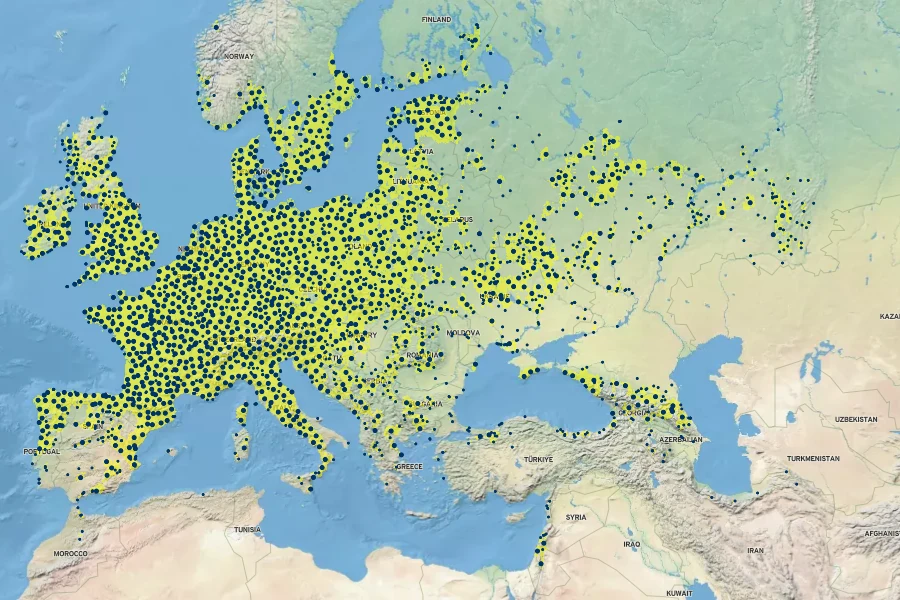 Eupatorium cannabinum Native Range
