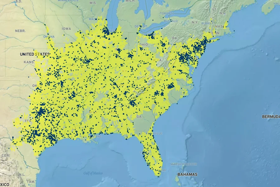 Eupatorium serotinum Native Range