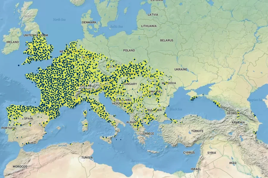 Euphorbia amygdaloides Native Range