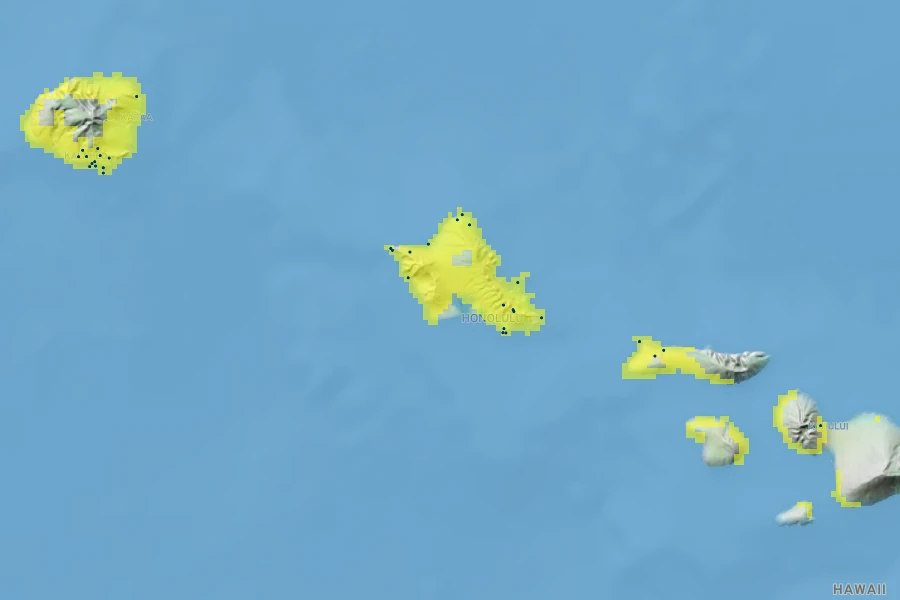 Euphorbia degeneri Native Range