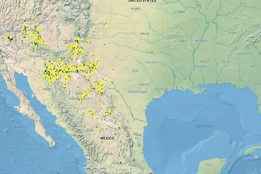 Euphorbia exstipulata Native Range