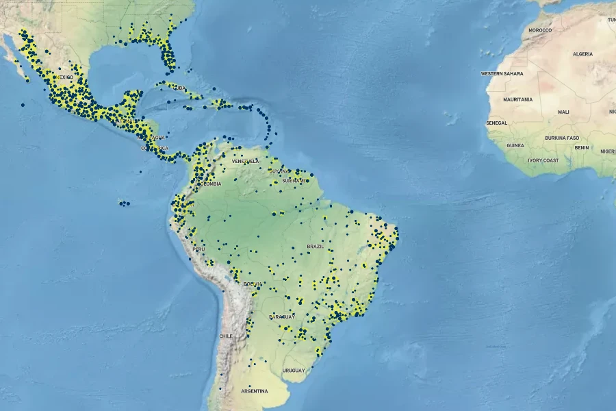 Euphorbia hirta Native Range