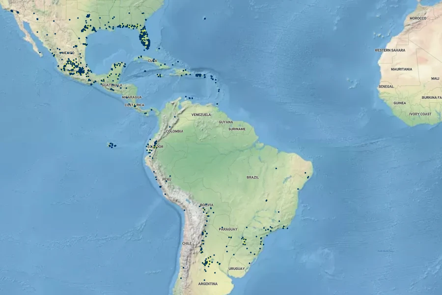 Euphorbia ophthalmica Native Range