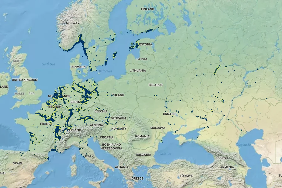 Euphorbia palustris Native Range
