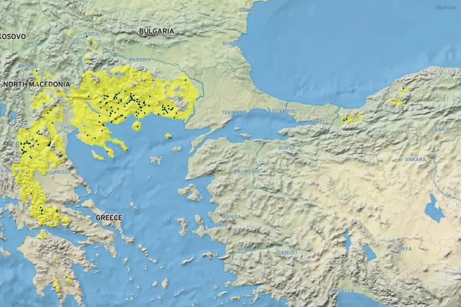 Euphorbia seguieriana subsp. niciciana Native Range