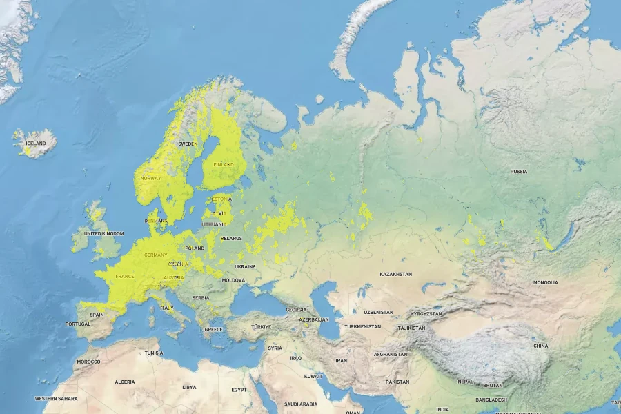 Euphrasia stricta Native Range