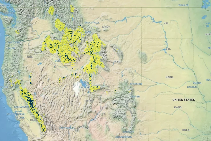 Eurybia integrifolia Native Range
