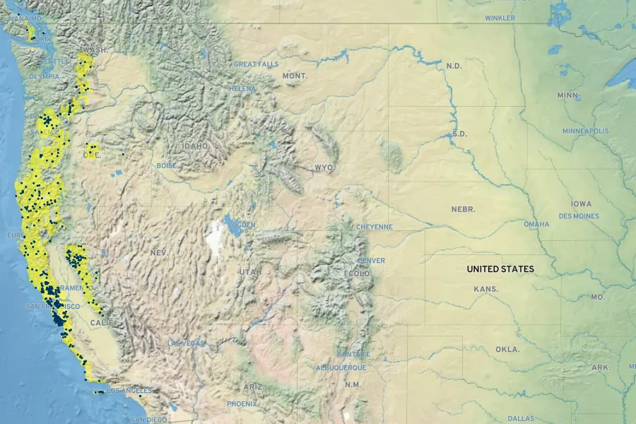 Eurybia radulina Native Range