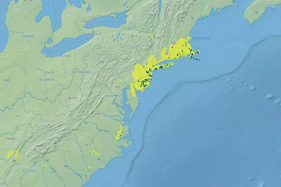 Eurybia spectabilis Native Range