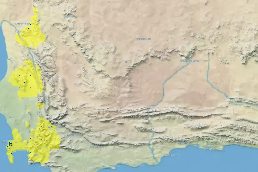 Euryops pectinatus Native Range