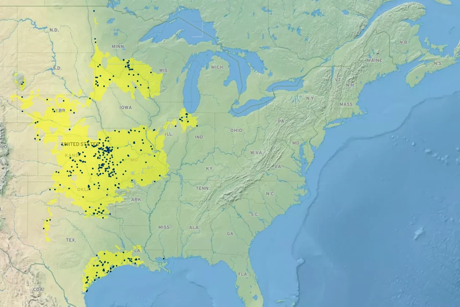 Euthamia gymnospermoides Native Range