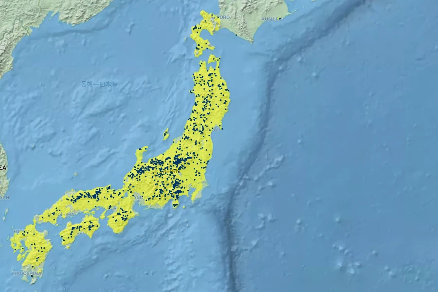 Fagus crenata Native Range