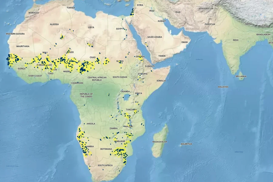 Faidherbia albida Native Range