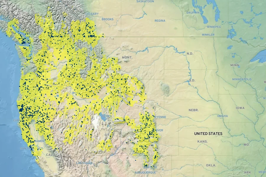 Festuca idahoensis Native Range