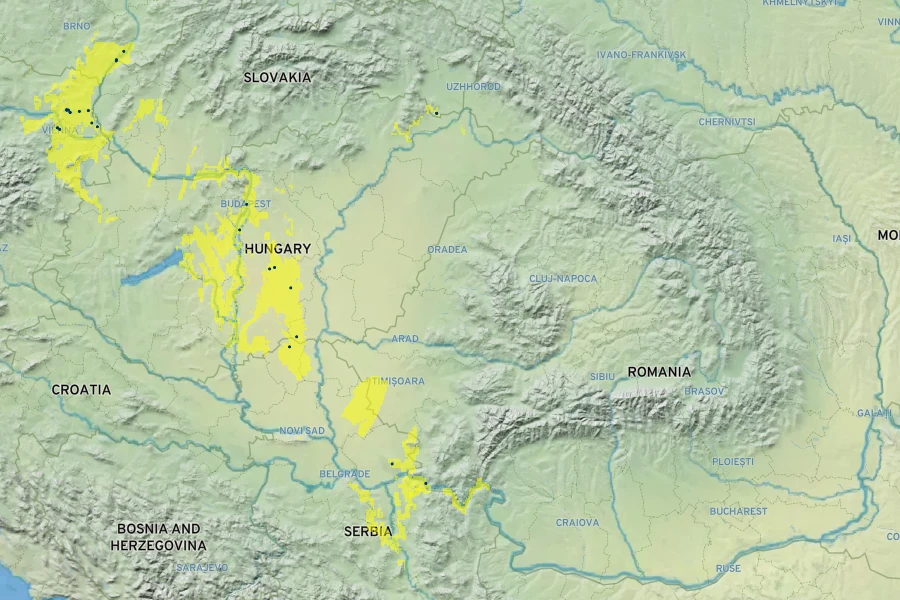 Festuca vaginata Native Range
