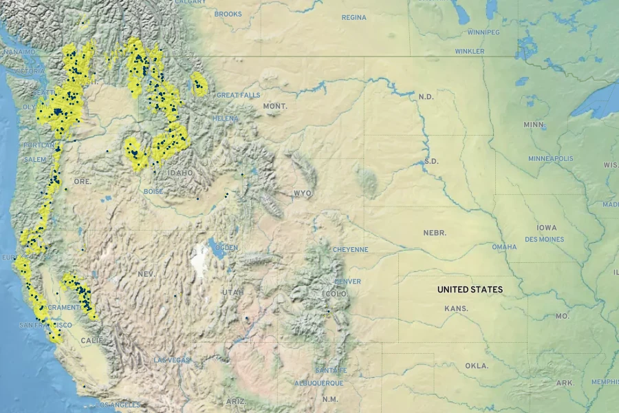 Festuca viridula Native Range