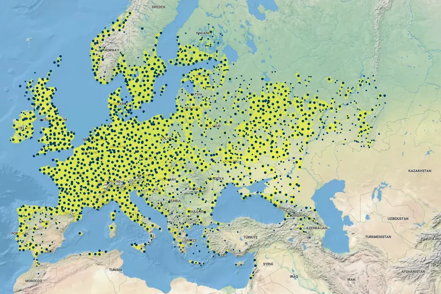 Ficaria verna Native Range