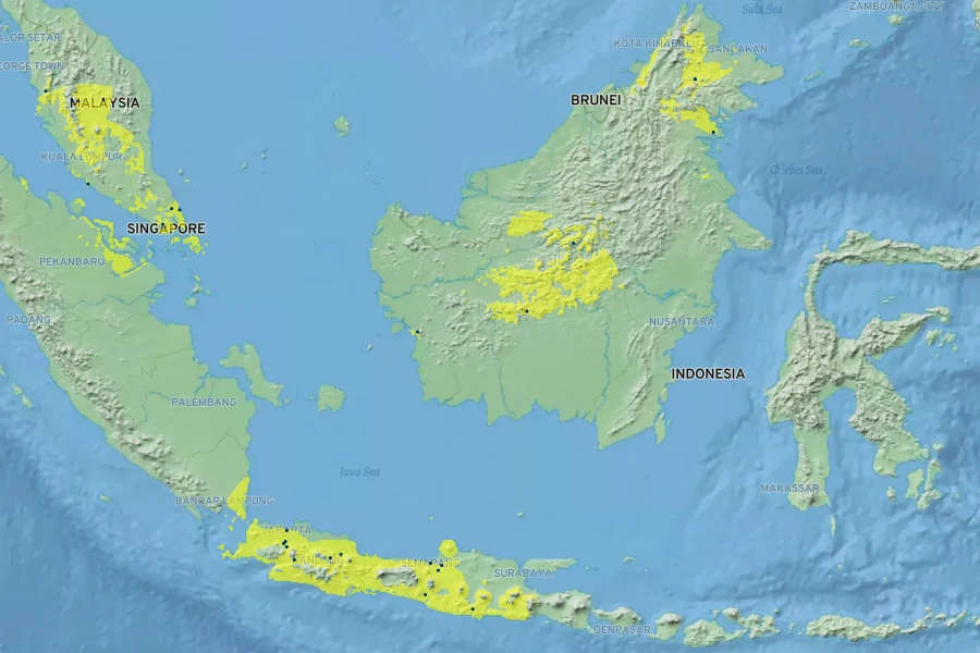 Ficus retusa Native Range