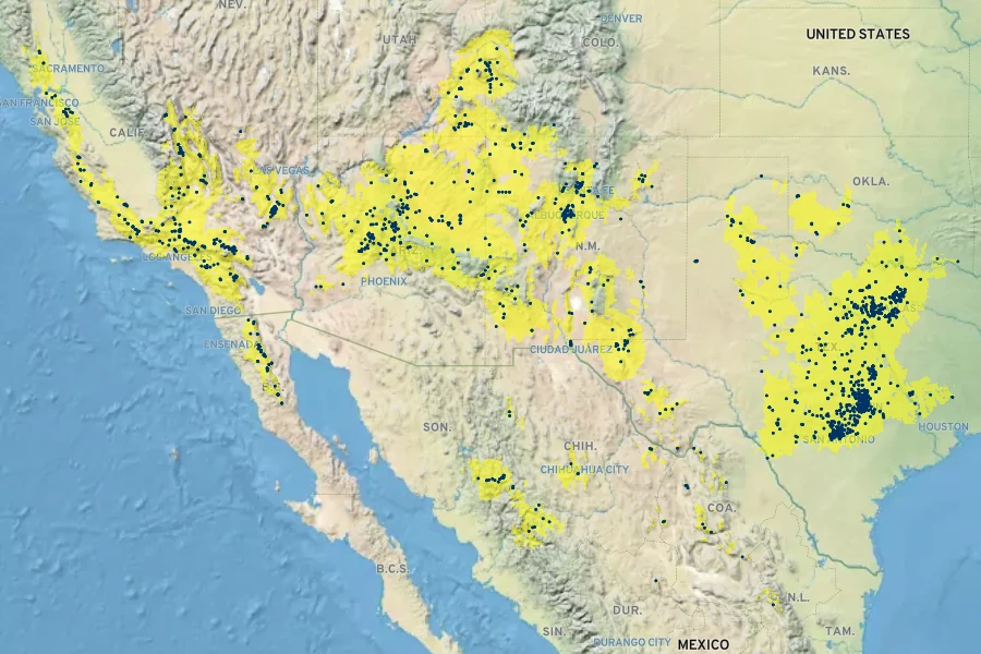 Forestiera pubescens Native Range